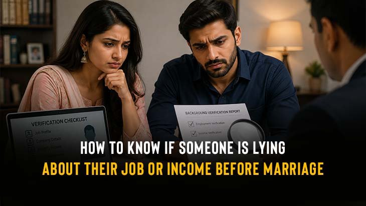 This image tells about How to Know if Someone Is Lying About Their Job or Income Before Marriage
